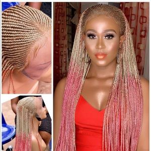Beautiful Ombré braided wig in Color 27 and pink